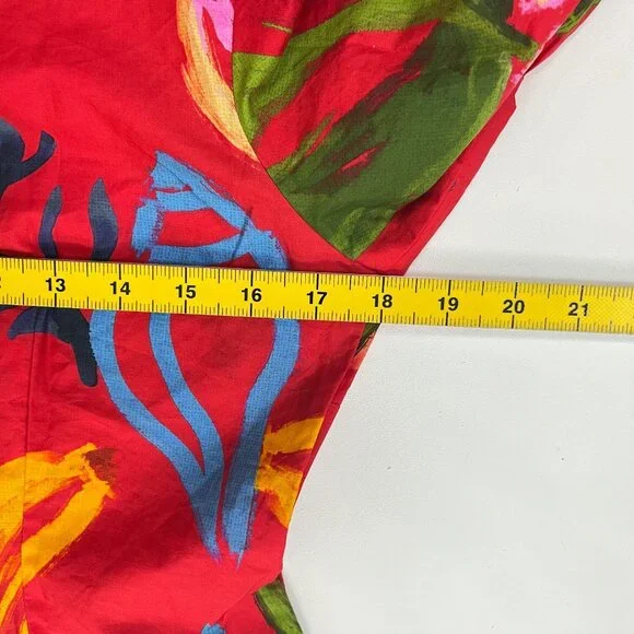 NWOT FARM Rio Mixed Fruits Ocean Bright Vibrant Dress Ruffle Sleeve Size S